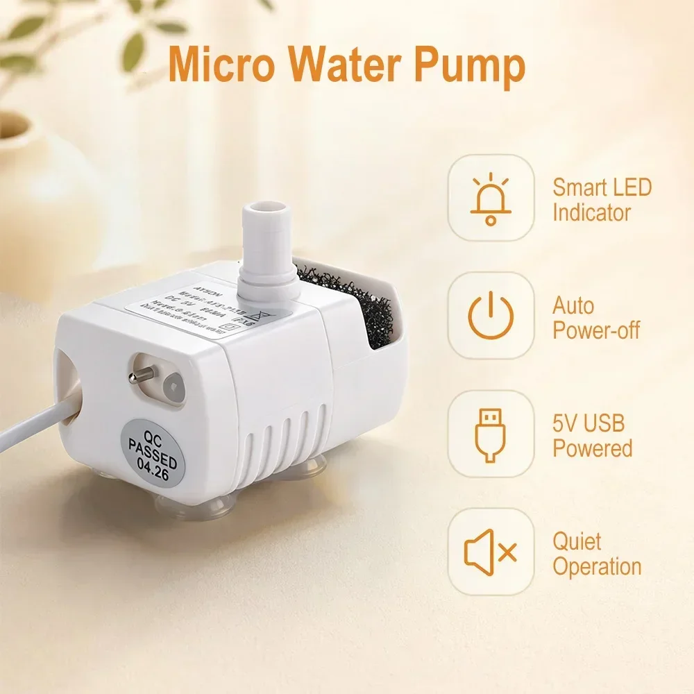 Water Pump Submersible Mini - DC 5V USB Mini-Tauchpumpe mit LED-Anzeige,